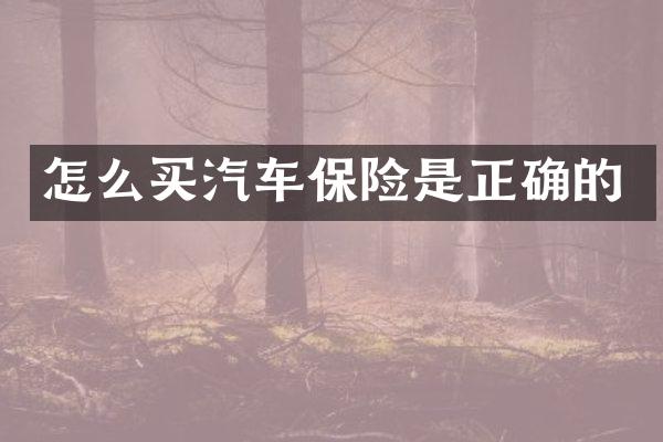 怎么买汽车保险是正确的
