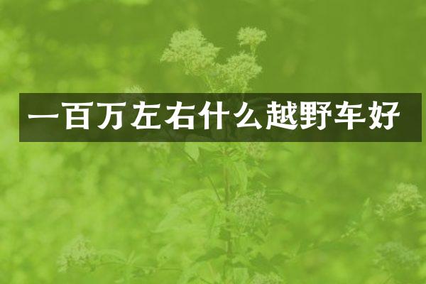 一百万左右什么越野车好
