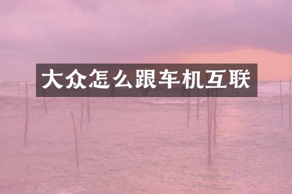 大众怎么跟车机互联