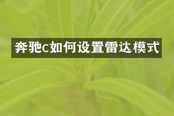 奔驰c如何设置雷达模式
