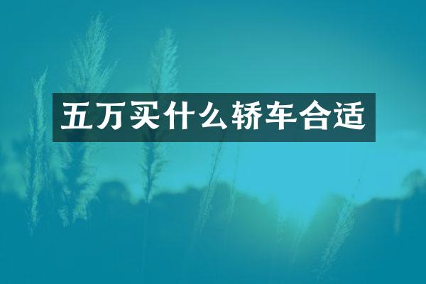 五万轿车合适