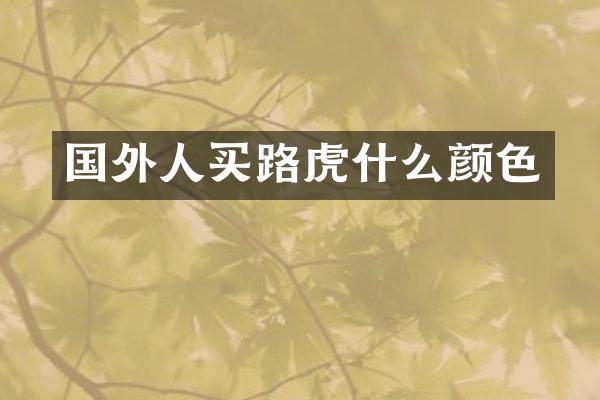 国外人买路虎什么颜色