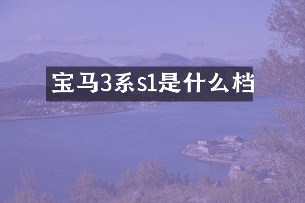 宝马3系s1是什么档
