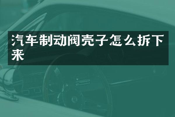 汽车制动阀壳子怎么拆下来