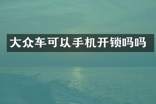 大众车可以手机开锁吗吗