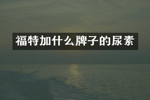 福特加什么牌子的尿素