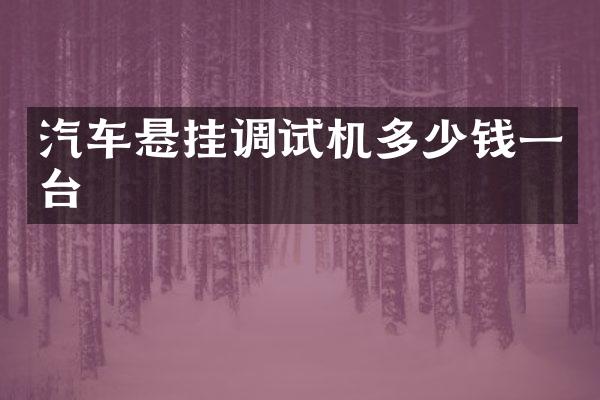 汽车悬挂调试机多少钱一台