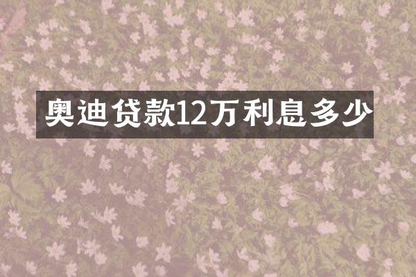 奥迪贷款12万利息多少