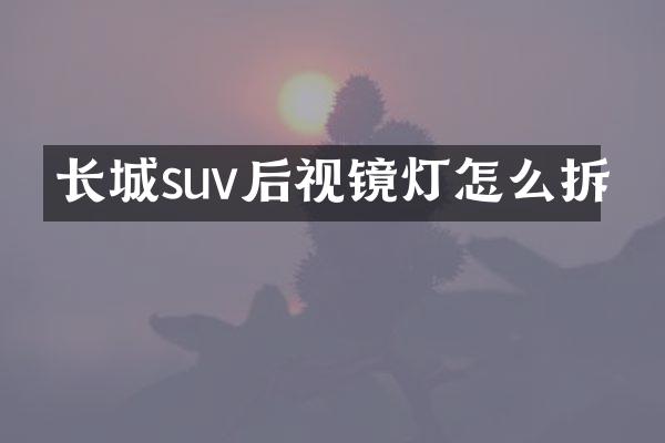 长城suv后视镜灯怎么拆