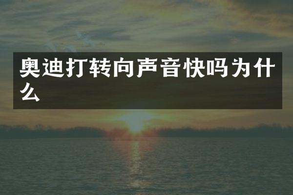 奥迪打转向声音快吗为什么