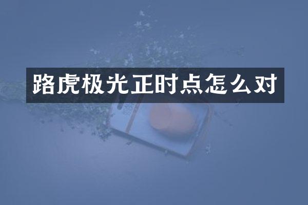 路虎极光正时点怎么对
