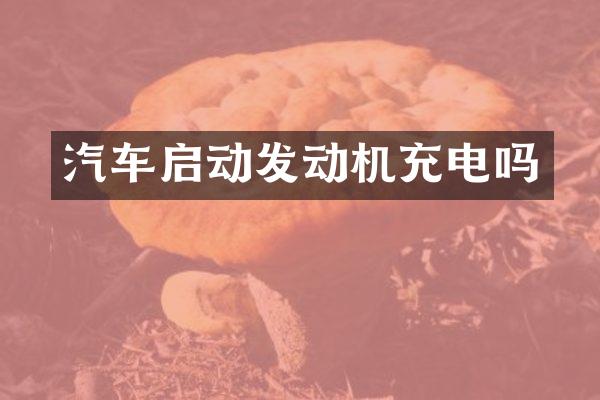 汽车启动发动机充电吗