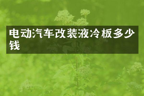 电动汽车改装液冷板多少钱