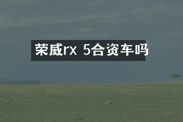 荣威rx 5合资车吗
