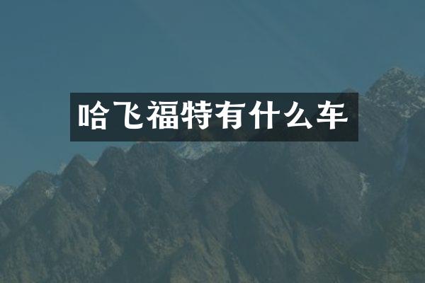 哈飞福特有什么车