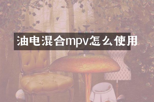 油电混合mpv怎么使用
