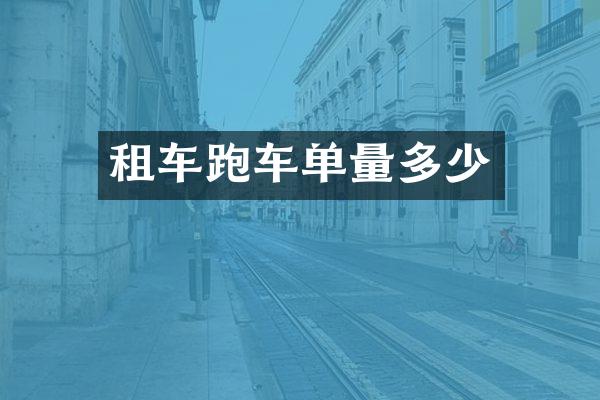 租车跑车单量多少