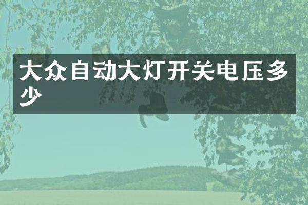 大众自动大灯开关电压多少