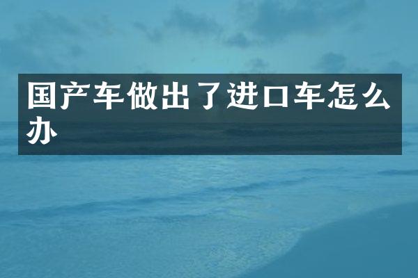 国产车做出了进口车怎么办