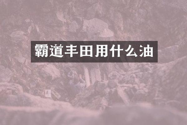 霸道丰田用什么油