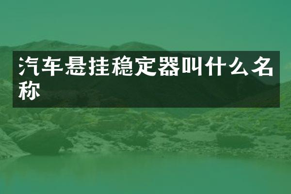 汽车悬挂稳定器叫什么名称