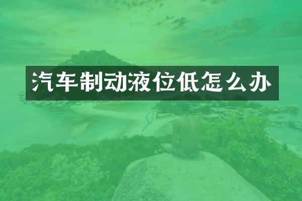 汽车制动液位低怎么办