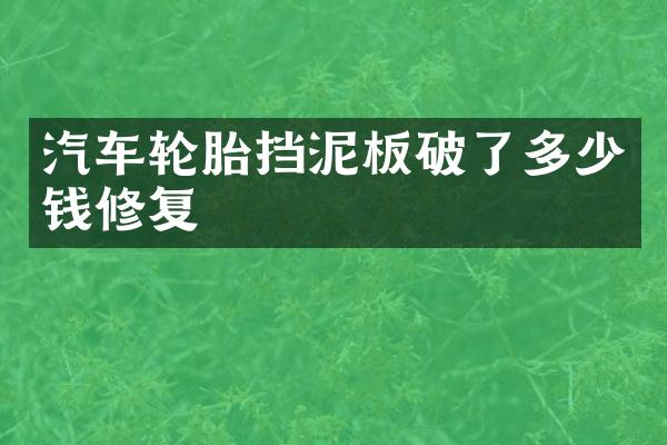 汽车轮胎挡泥板破了多少钱修复