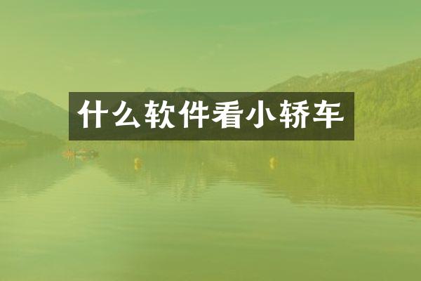什么软件看小轿车