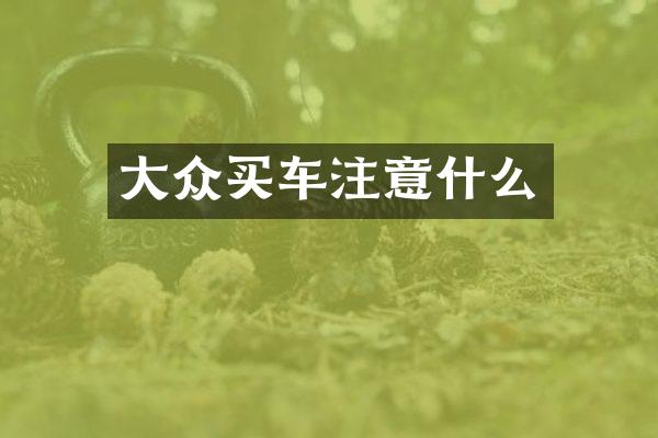 大众买车注意什么