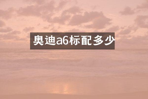 奥迪a6标配多少