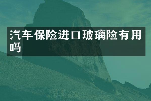 汽车保险进口玻璃险有用吗