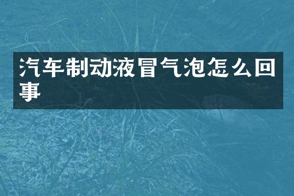 汽车制动液冒气泡怎么回事