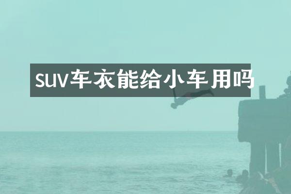 suv车衣能给小车用吗