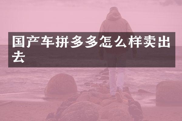国产车拼多多怎么样卖出去