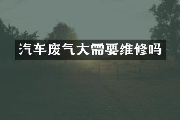 汽车废气大需要维修吗