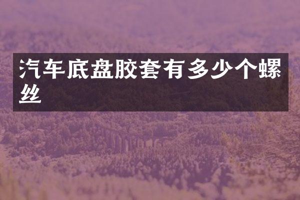 汽车底盘胶套有多少个螺丝