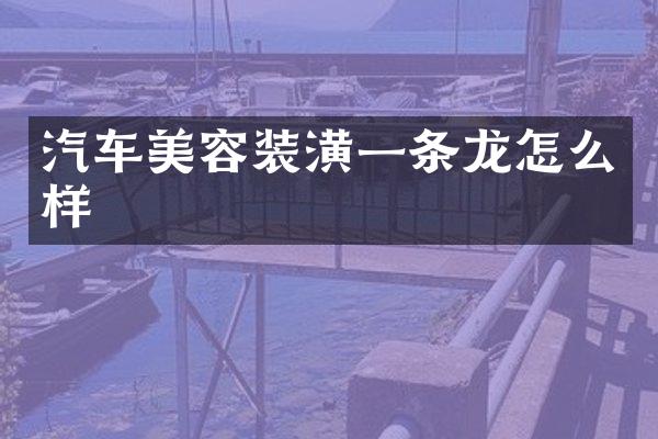 汽车美容装潢一条龙怎么样