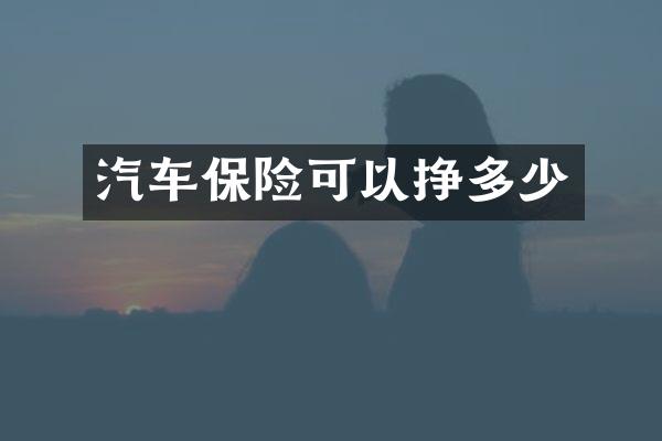 汽车保险可以挣多少