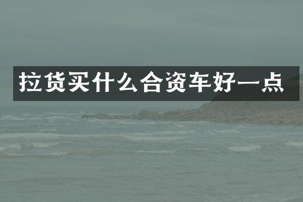 拉货买什么合资车好一点