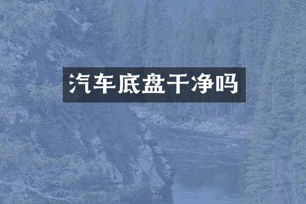 汽车底盘干净吗