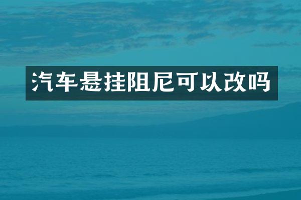 汽车悬挂阻尼可以改吗