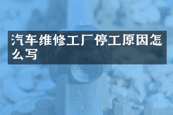汽车维修工厂停工原因怎么写