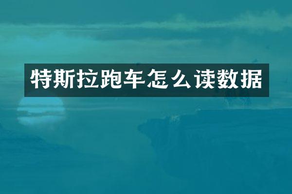 特斯拉跑车怎么读数据
