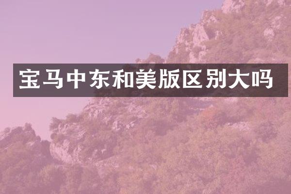 宝马中东和美版区别大吗