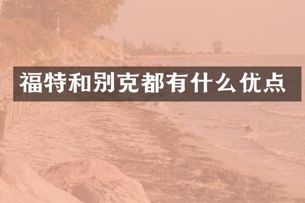 福特和别克都有什么优点