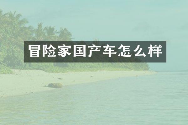 冒险家国产车怎么样