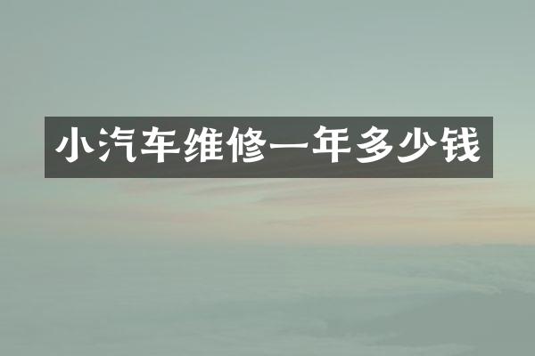 小汽车维修一年多少钱