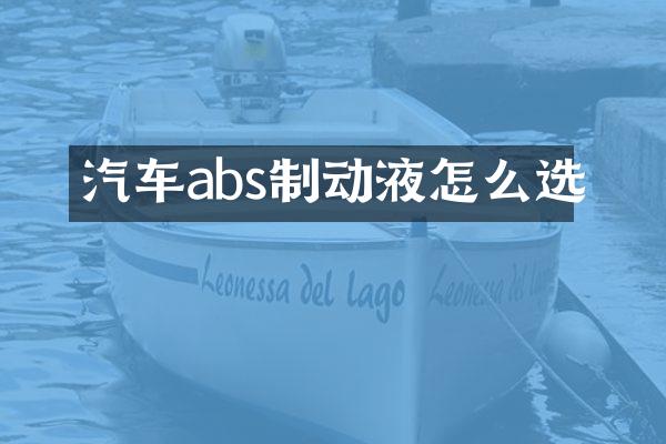 汽车abs制动液怎么选