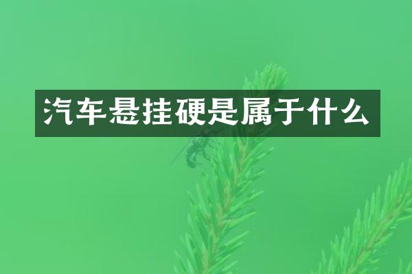 汽车悬挂硬是属于什么