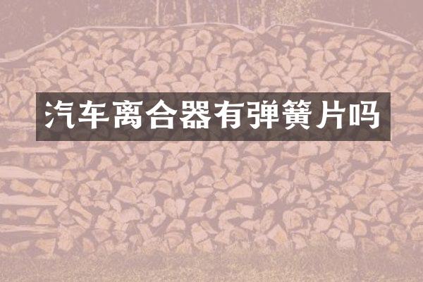 汽车离合器有弹簧片吗